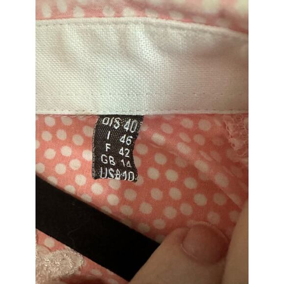 FIOR DA LISO Tessa I Coral Dots Equestrian Button Down Embroidered Butterfly - Picture 5 of 8